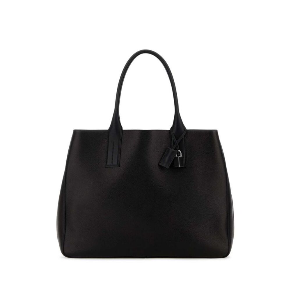 Tom Ford Men Dark Brown Leather Shopping Bag